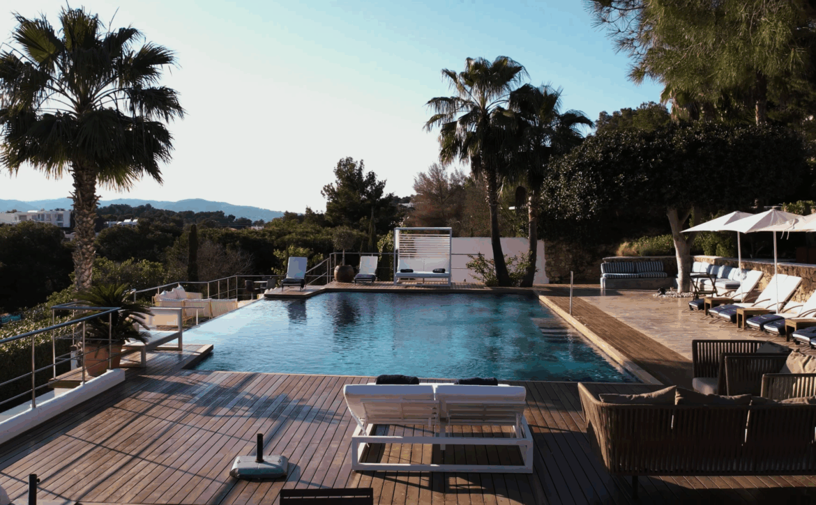Luxury tennis villa in Ibiza with sea views