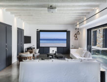 Mykonos luxury villa with tennis court and sea view