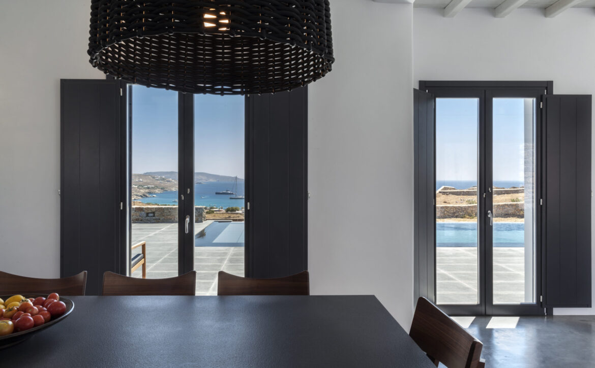 Mykonos luxury villa with tennis court and sea view