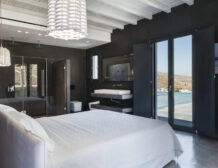 Mykonos luxury villa with tennis court and sea view
