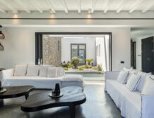 Mykonos luxury villa with tennis court and sea view