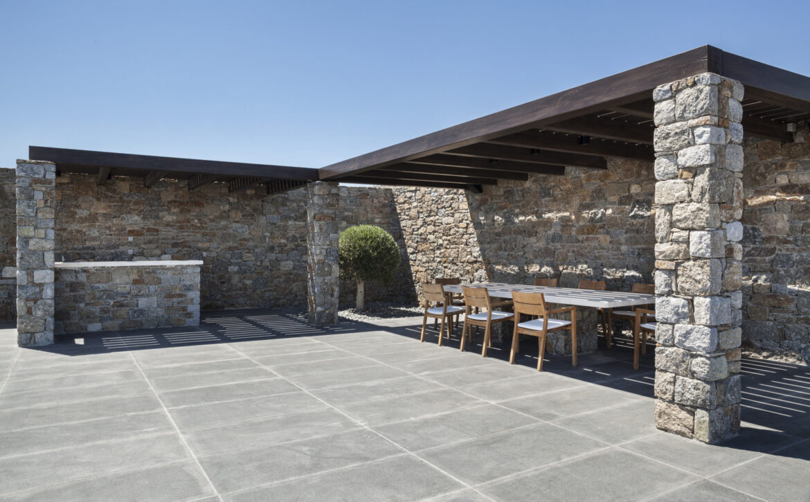 Mykonos luxury villa with tennis court and sea view